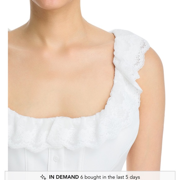 Danielle Guizio White Lace Trim Blouse - Picture 5 of 5